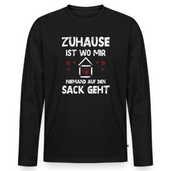 First apartment living inauguration - Men's Premium Organic Long Sleeve Shirt - black - Front - Nico (187cm)