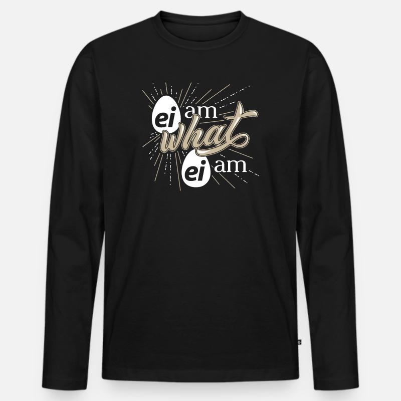 Humorvolles Ei Spruch Design - Männer Premium Bio Langarmshirt - Schwarz