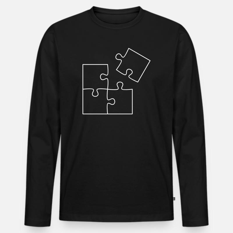 Puzzle - Men's Premium Organic Long Sleeve Shirt - black