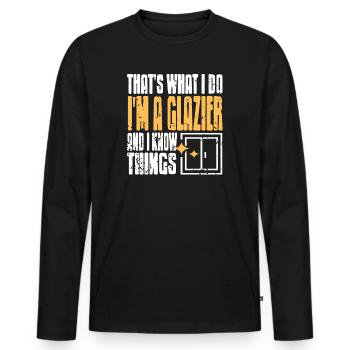 Propulsé par Glass Retro Window Worker Glazier Pride - T-shirt manches longues Premium bio Homme - noir - Devant - Nico (187cm)