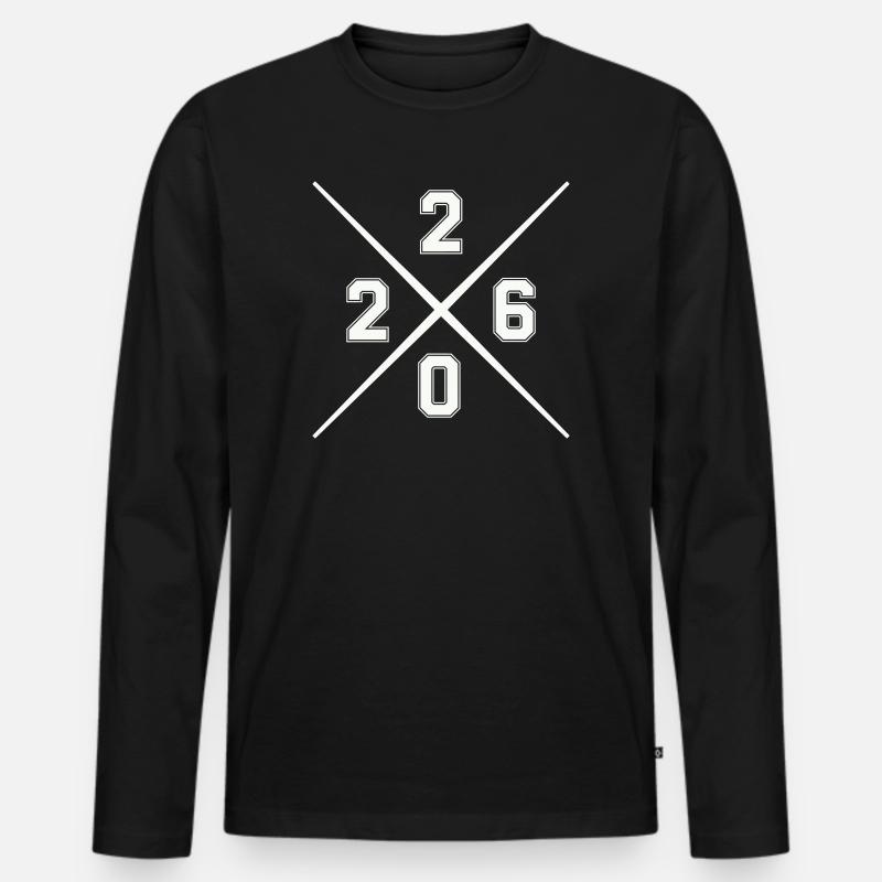 2026 - Männer Premium Bio Langarmshirt - Schwarz