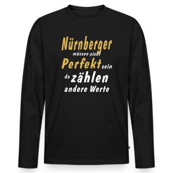 Nurembergers don't have to be perfect - Men's Premium Organic Long Sleeve Shirt - black - Front - Nico (187cm)