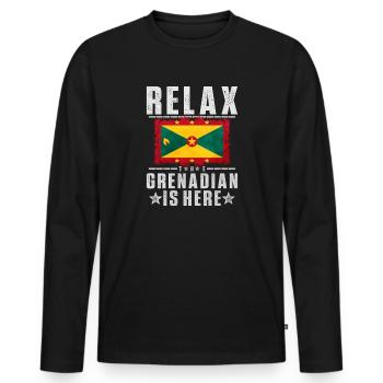 Grenade - T-shirt manches longues Premium bio Homme - noir - Devant - Nico (187cm)