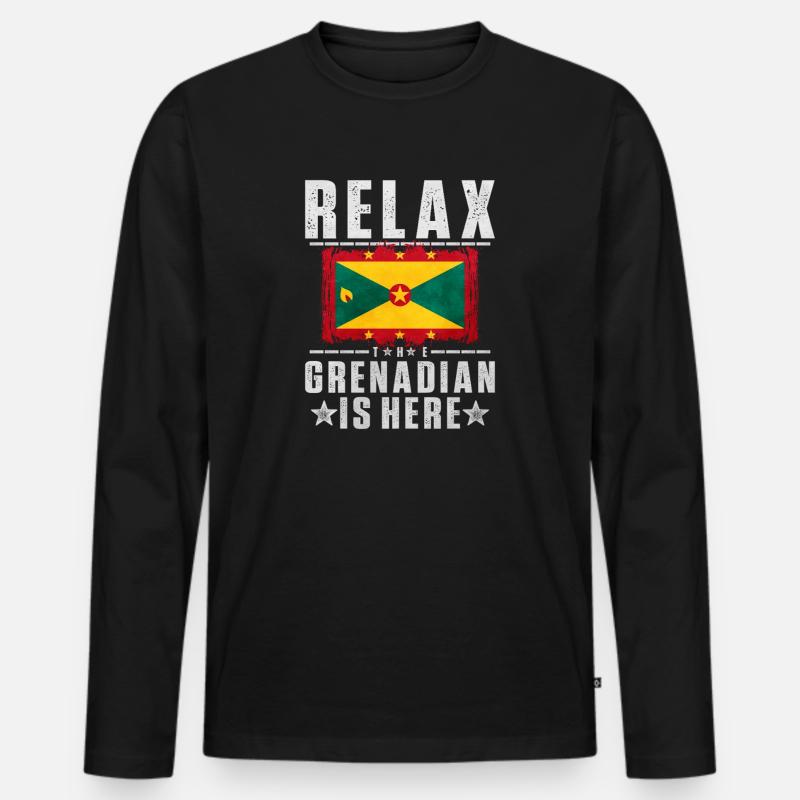 Granada - Männer Premium Bio Langarmshirt - Schwarz