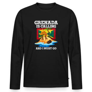 Grenade - T-shirt manches longues Premium bio Homme - noir - Devant - Nico (187cm)
