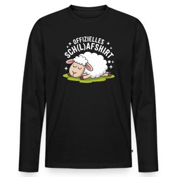 Drôle de mouton avec conception de chemise d’école - T-shirt manches longues Premium bio Homme - noir - Devant - Nico (187cm)