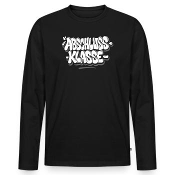 Classe de finissants – Style graffiti - T-shirt manches longues Premium bio Homme - noir - Devant - Nico (187cm)