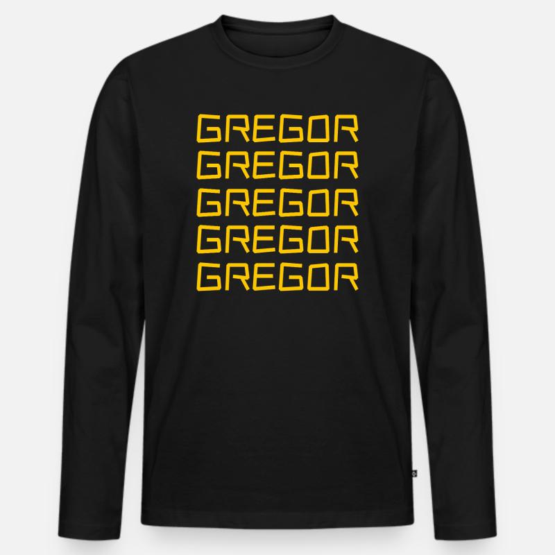 Vorname Gregor - Männer Premium Bio Langarmshirt - Schwarz
