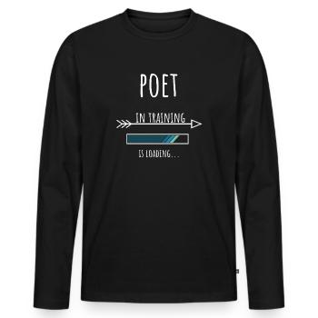 Poet Gift Profession Education Poet - Men's Premium Organic Long Sleeve Shirt - black - Front - Nico (187cm)