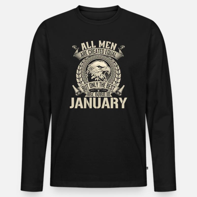 Januar Eagle Unity Motiv - Männer Premium Bio Langarmshirt - Schwarz