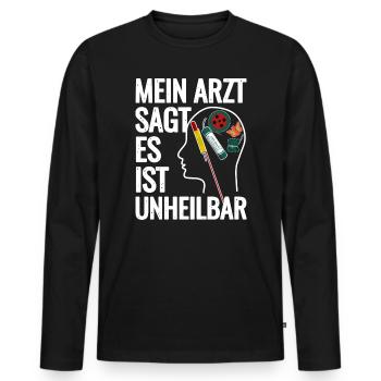 Feu d’artifice dans la tête - T-shirt manches longues Premium bio Homme - noir - Devant - Nico (187cm)