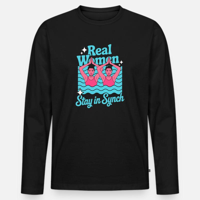 Synchronschwimmen Kunstschwimmen Wassersport - Männer Premium Bio Langarmshirt - Schwarz