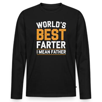 Der weltbeste Farzer Ich meine Vater T-Shirt - Männer Premium Bio Langarmshirt - Schwarz - Vorne - Nico (187cm)