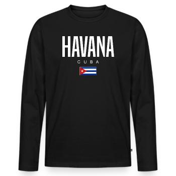 Havana Cuba Cubans - Men's Premium Organic Long Sleeve Shirt - black - Front - Nico (187cm)