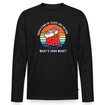 Werdende Mutter Werdende Mama Weihnachten - Männer Premium Bio Langarmshirt - Schwarz - Vorne - Nico (187cm)