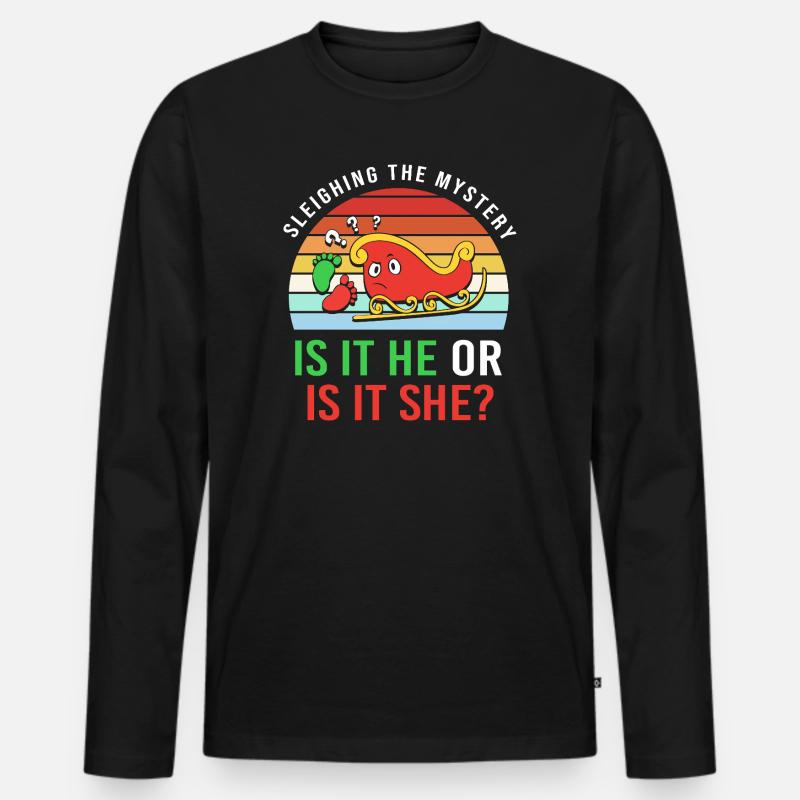 Werdender Papa werdende Väter Weihnachten - Männer Premium Bio Langarmshirt - Schwarz