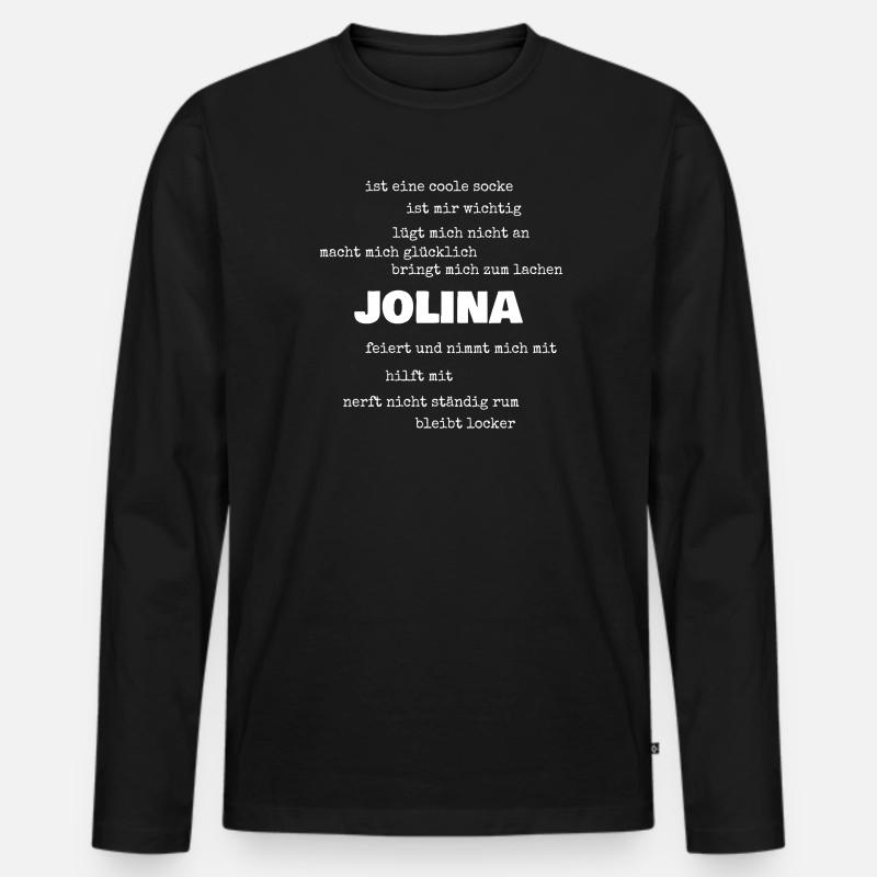 Geschenk für Jolina - Männer Premium Bio Langarmshirt - Schwarz