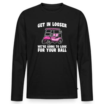 Get in looser golfer golf golf - Men's Premium Organic Long Sleeve Shirt - black - Front - Nico (187cm)