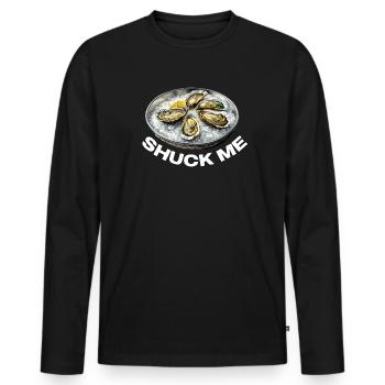 Huîtres fourrées au citron - T-shirt manches longues Premium bio Homme - noir - Devant - Nico (187cm)