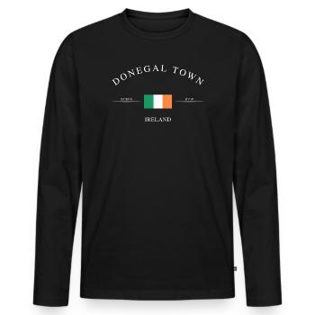 Donegal Town Irland – Urlaub Souvenir & Geschenk - Männer Premium Bio Langarmshirt - Schwarz - Vorne - Nico (187cm)