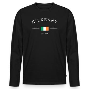 Kilkenny, Irlande – Souvenirs et cadeaux de vacances - T-shirt manches longues Premium bio Homme - noir - Devant - Nico (187cm)