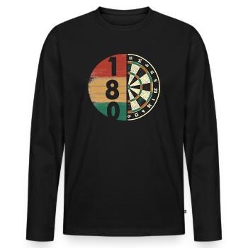 Fléchettes Fléchettes Jeu de fléchettes Lecteur de fléchettes - T-shirt manches longues Premium bio Homme - noir - Devant - Nico (187cm)
