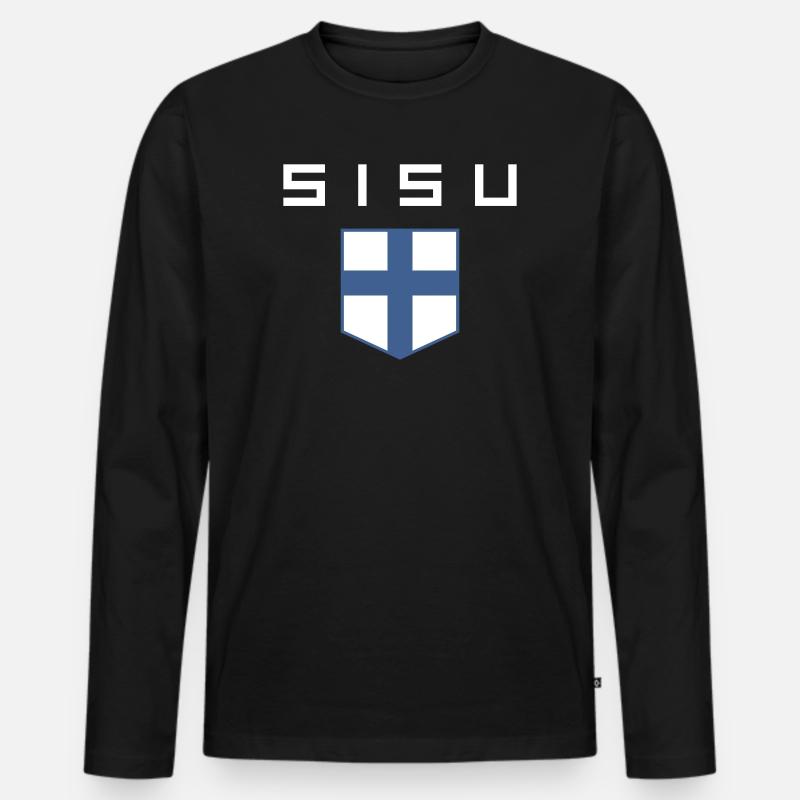 Sisu - Männer Premium Bio Langarmshirt - Schwarz
