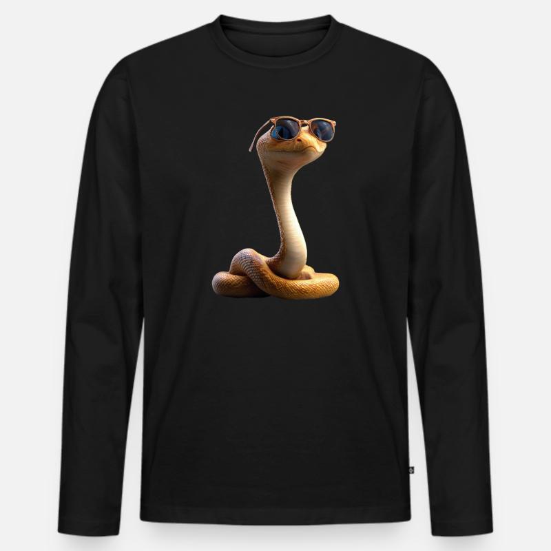 snake, python, cobra, rattlesnake, snakes - Men's Premium Organic Long Sleeve Shirt - black