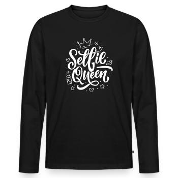 Selfie Queen Photo Influencer - Men's Premium Organic Long Sleeve Shirt - black - Front - Nico (187cm)