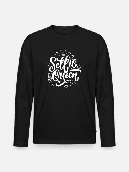 Selfie Queen Photo Influenceuse - T-shirt manches longues Premium bio Homme - noir