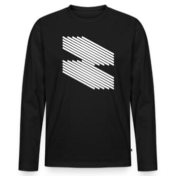 Motif de ligne minimaliste - T-shirt manches longues Premium bio Homme - noir - Devant - Nico (187cm)
