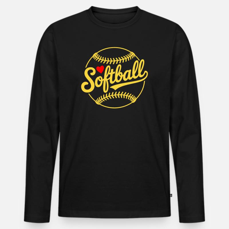 Sofball Design - Männer Premium Bio Langarmshirt - Schwarz