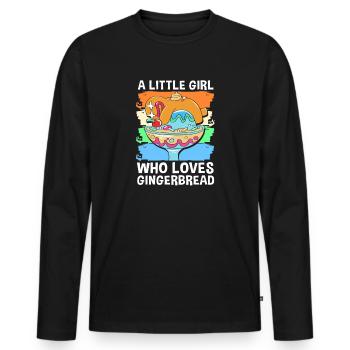 Bonhomme en pain d'épices Pain d'épices de Noël - T-shirt manches longues Premium bio Homme - noir - Devant - Nico (187cm)