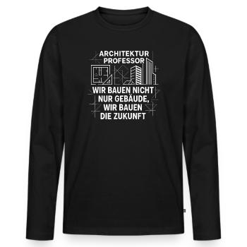 Dicton professionnel de l’architecture - T-shirt manches longues Premium bio Homme - noir - Devant - Nico (187cm)