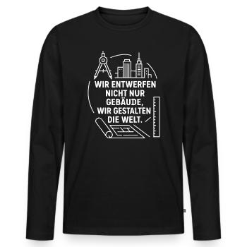 Architecture and design - Men's Premium Organic Long Sleeve Shirt - black - Front - Nico (187cm)