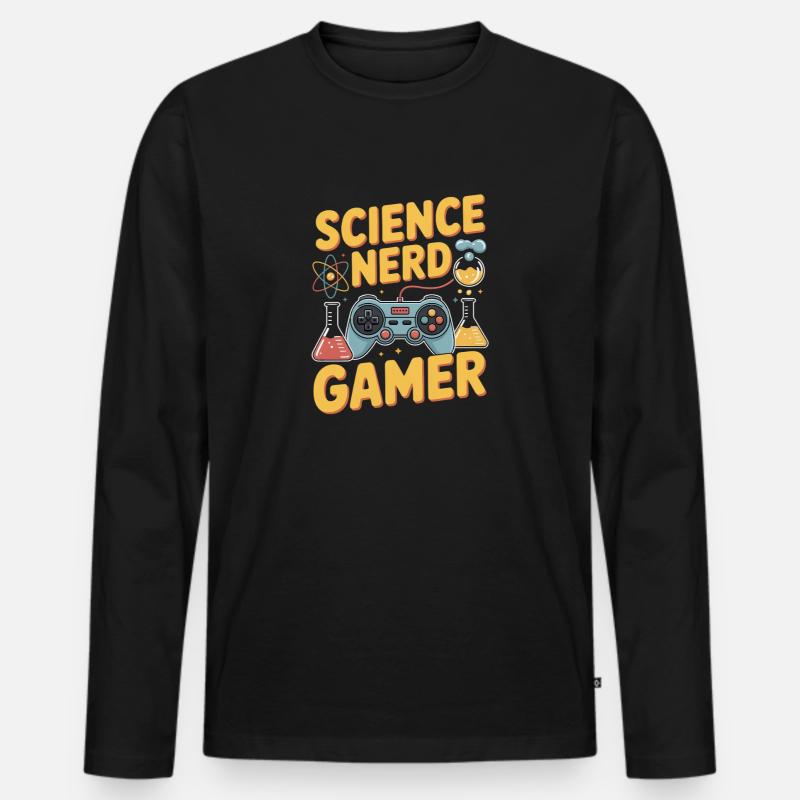 Science Nerd Gamer Controller Chemie Physik - Männer Premium Bio Langarmshirt - Schwarz