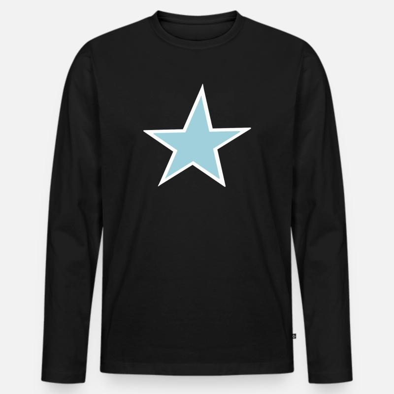 Helle blaue Sternenkunst - Männer Premium Bio Langarmshirt - Schwarz