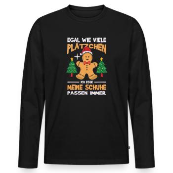 Christmas Outfit Cookie Baking Christmas Xmas - Men's Premium Organic Long Sleeve Shirt - black - Front - Nico (187cm)