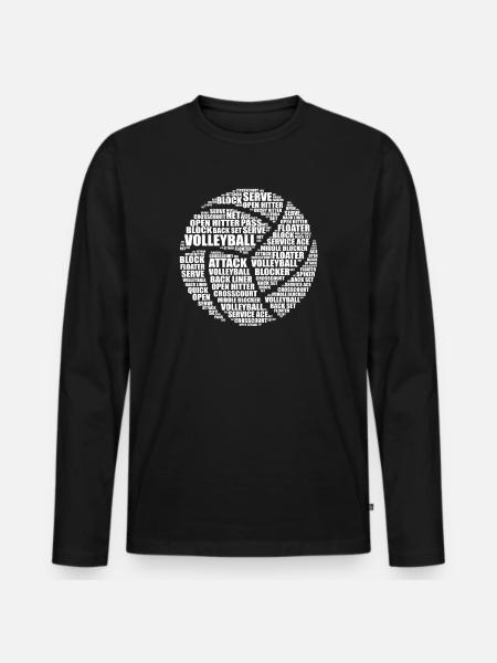 Volleyball Wort Kunst Geschenk - Männer Premium Bio Langarmshirt - Schwarz