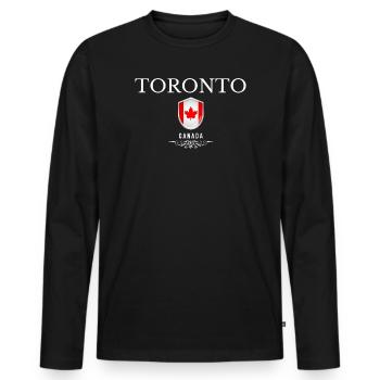Toronto Canada, souvenir Toronto - Men's Premium Organic Long Sleeve Shirt - black - Front - Nico (187cm)