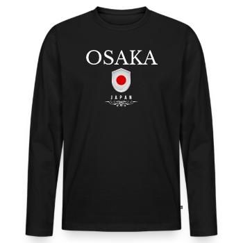 Osaka Japan, Osaka Souvenir - Männer Premium Bio Langarmshirt - Schwarz - Vorne - Nico (187cm)