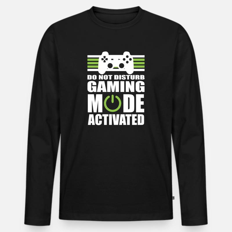 Gaming-Modus: Nicht stören - Männer Premium Bio Langarmshirt - Schwarz