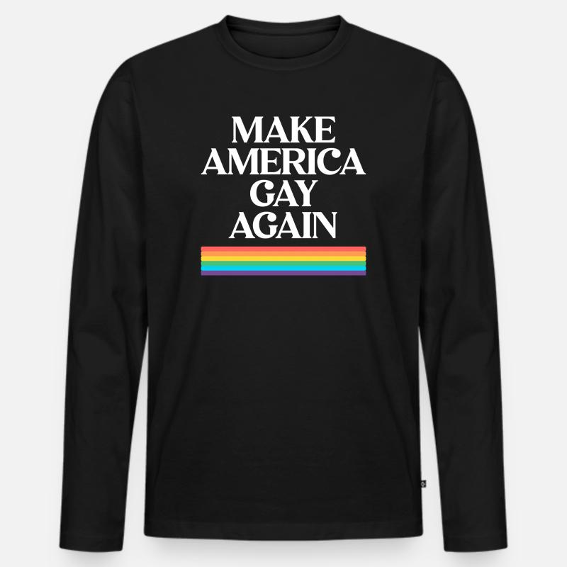 Make America Gay Again - Pride Design - Männer Premium Bio Langarmshirt - Schwarz