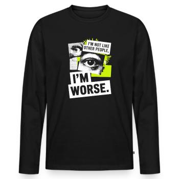 Je ne suis pas comme les autres, je suis pire Frech Gothic - T-shirt manches longues Premium bio Homme - noir - Devant - Nico (187cm)