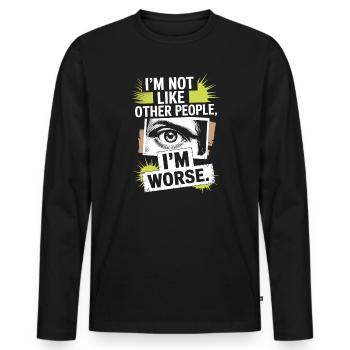 Je ne suis pas comme les autres, je suis pire Frech Gothic - T-shirt manches longues Premium bio Homme - noir - Devant - Nico (187cm)