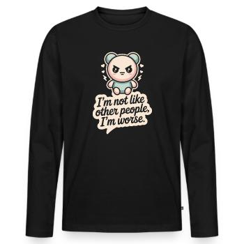 Je ne suis pas comme les autres, je suis pire Frech Gothic - T-shirt manches longues Premium bio Homme - noir - Devant - Nico (187cm)