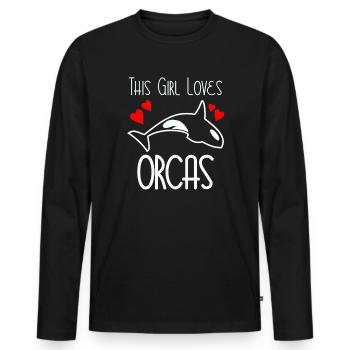Cette fille aime les orques - T-shirt manches longues Premium bio Homme - noir - Devant - Nico (187cm)