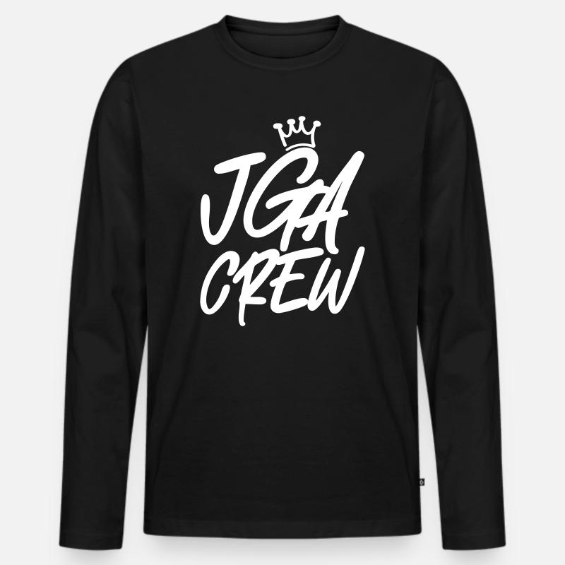 JGA CREW - Männer Premium Bio Langarmshirt - Schwarz