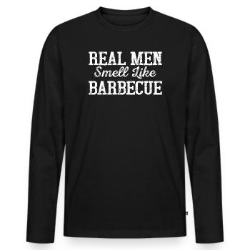 Parfum Homme Barbecue Dicton - T-shirt manches longues Premium bio Homme - noir - Devant - Nico (187cm)