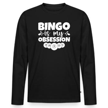 Bingo Player Bingo Is My Obsession Bingo - Männer Premium Bio Langarmshirt - Schwarz - Vorne - Nico (187cm)